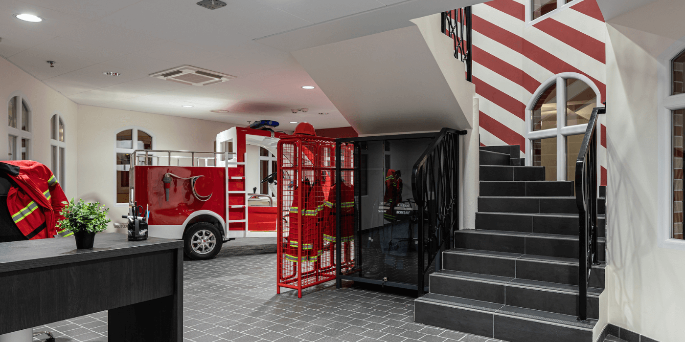 Пожежна частина у Kidlandia. Тут є 26 станцій різних професій